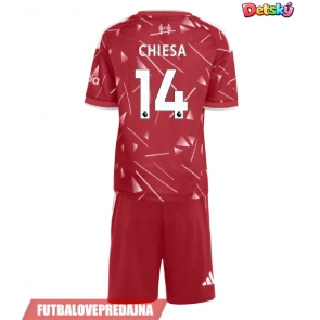 Lacne Dětský Futbalové dres Liverpool Federico Chiesa #14 2026-27 Krátky Rukáv - Domáci (+ trenírky)